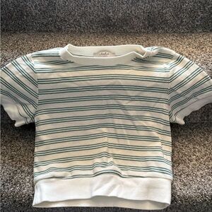 Striped Kirious Crop Shirt - White and Green